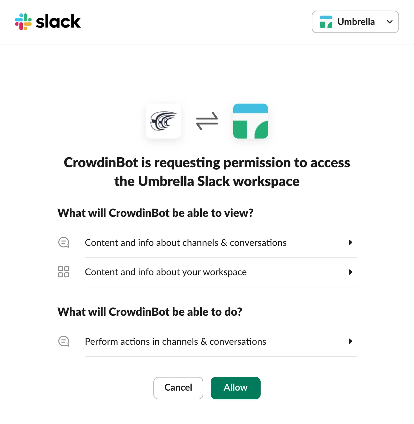 Slack autorisieren