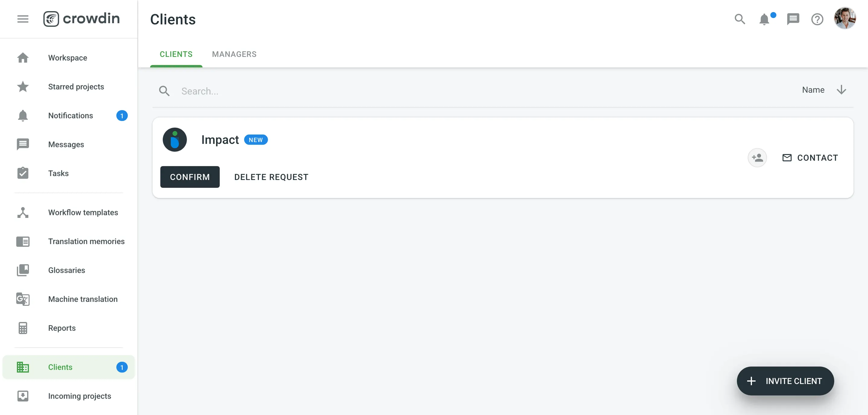 Einladung eines Kunden bestätigen